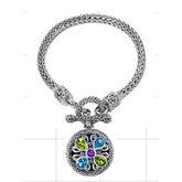 AB-6052-CO1 Sterling Silver Bracelet With Amethyst, Blue Topaz, Peridot Jewelry Bali Designs Inc